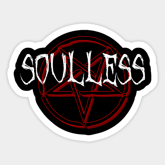 Soulless Dark Satanic Metal Pentagram Sticker by Vermilion Seas